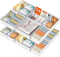 DIMJ Drawer Organizer Clothes 14 Pack - Foldable Baby Organizers and Storage & Dresser Organizer for Bedroom, Closet - Nursery Organization Dresser Dividers for underwear, Sock,Bra, Belt, Tie, White