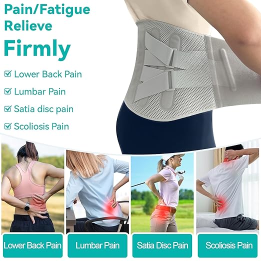 Advanced Back Brace for Lower Back Pain Relief, Fully Adjustable, Breathable and Comfortable Back Sopport Belt for Herniated Disc, Sciatica, Long Torso Lumbar Support Belt for Men and Women Office, Work and Exercise