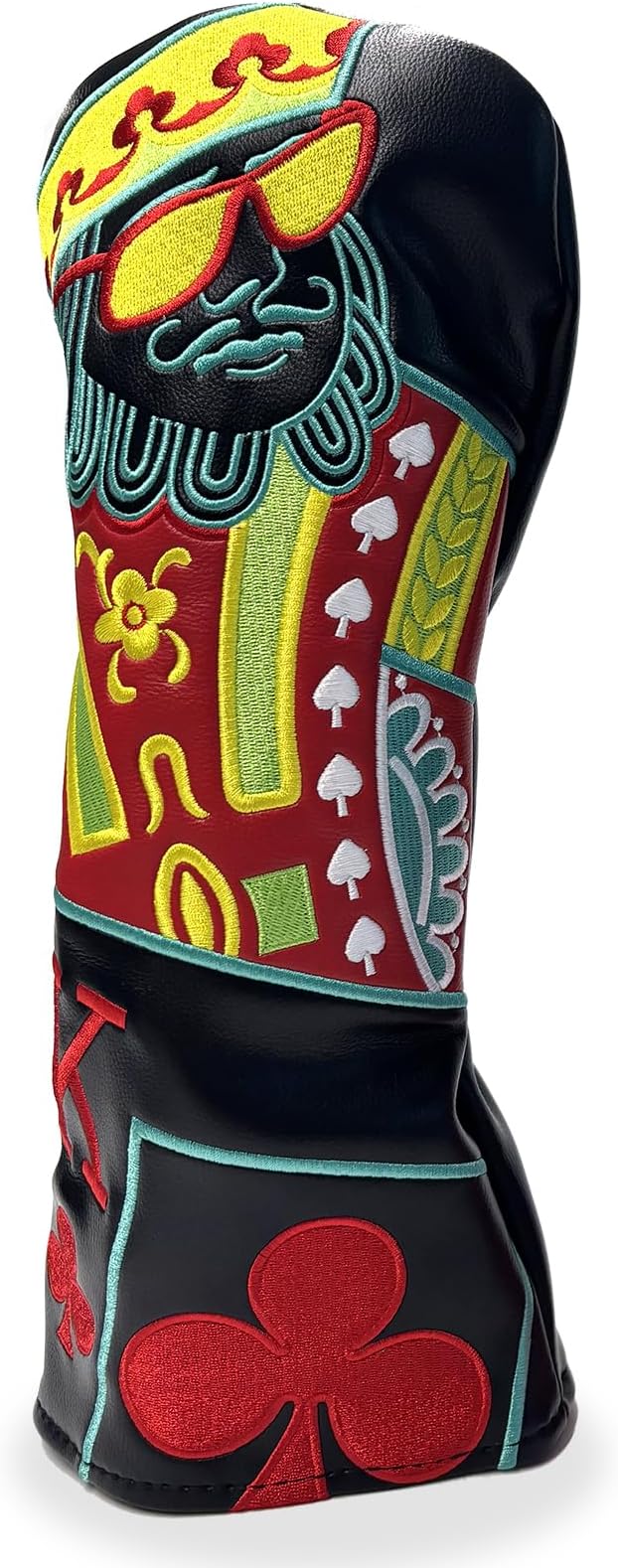 Poker Golf Headcover Golf Club Covers Fairway Wood Cover Headcover with Premium Synthetic Leather Material Embroidery Poker Pattern Fits for All Brand Golf Clubs.