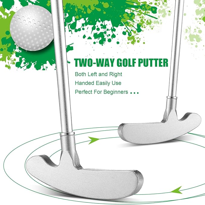 Wettarn 3 Sets Golf Putter Two Ways for Men Women Kids Club with 6 Practice Golf Balls for Left or Right Handed Golfers Indoor Outdoor