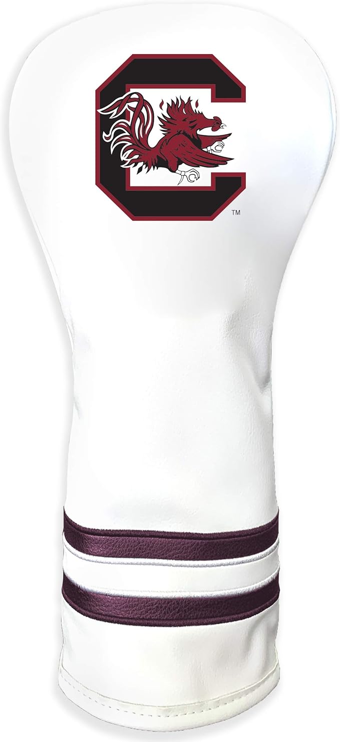 Team Golf NCAA White Vintage Fairway Golf Club Headcover, Form Fitting Design, Retro Design