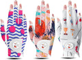 Golf Gloves Women with Ball Marker 2 Pack, Right Handed Golfer Left Hand, Ladies Breathable Soft All Weather Grip Glove Fit Size Small Medium Large XL