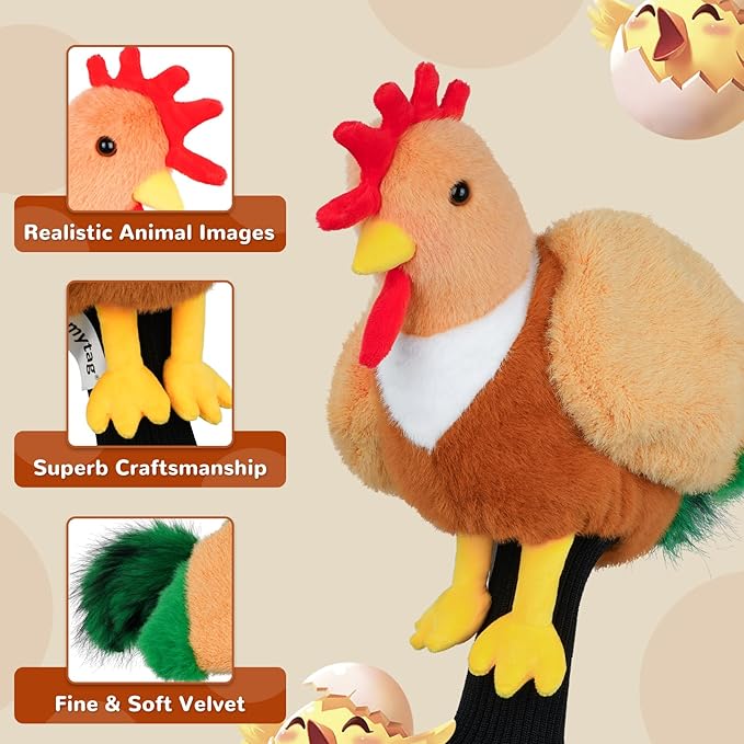 mytag Driver Head Cover, Ultra Premium Plush | Funny Driver Headcover, Tour Quality Golf Club Cover Long Sock Protect