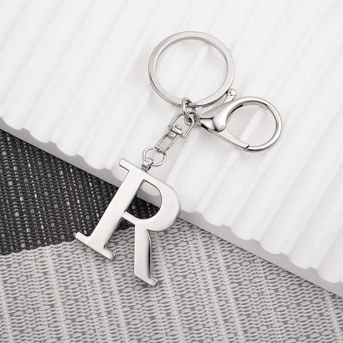 LAXPICOL Gold Letter A-Z Keychain for Women Bag Charms Purse Charms For Handbags Metal Alphabet Initial Letter Keychain