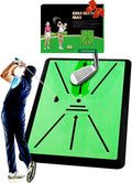Golf Hitting Mat - 16"x12" Golf Practice Mat Golf Turf Mat, Swing Path Feedback System, Non-Slip Rubber Base, Practice/Training Gifts | Indoor/Outdoor Use Golf Gift for All Skill Levels