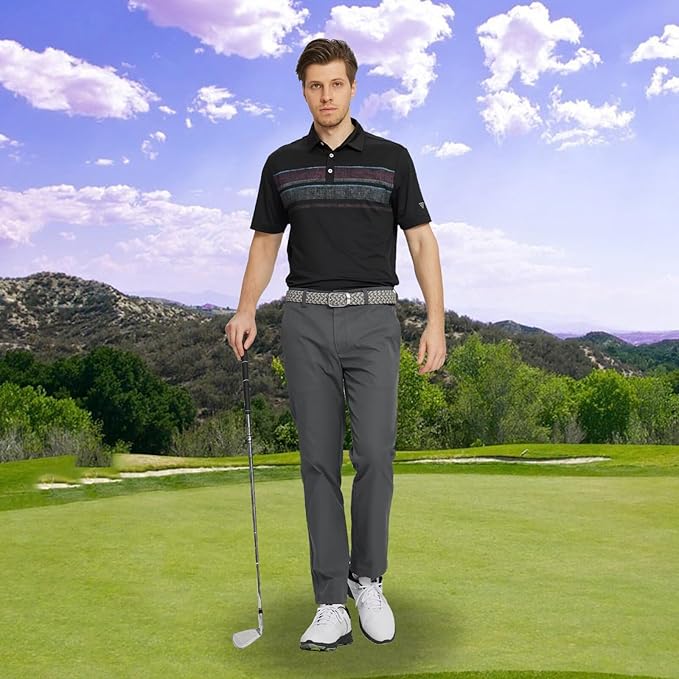 M MAELREG Golf Pants Men Quick Dry - 30"/32"/34" Stretch Lightweight 5 Pockets Water-Resistant Casual Mens Dress Pants