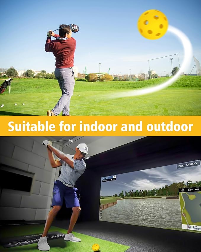 35 Pack Practice Golf Balls Limited Flight Plastic Golf Balls 42mm Practice Golf Balls for Backyard Golf Training Balls for Swing Practice, Airflow Hollow (Multiple Colors)