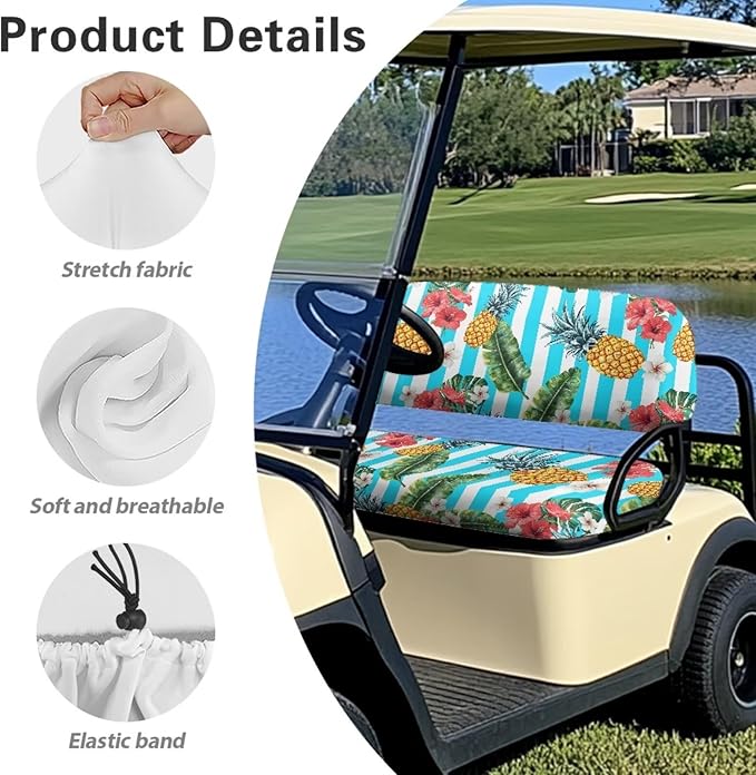 Fashion Print Golf Cart Seat Covers 2 Passenger Golf Cart Backrest Cover Golf Cart Seat Towel Gift for Friends