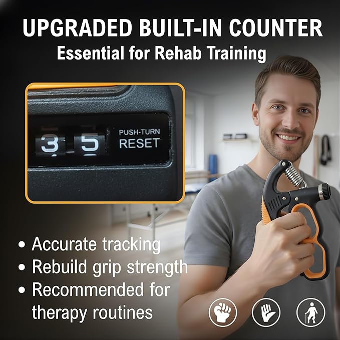 Grip Strength Trainer, 330Lbs Adjustable Resistance Forearm Strengthener, Hand Grip Strengthener with Counter, Heavy-Duty Grip Trainer for Forearm, Wrist & Finger Exercise