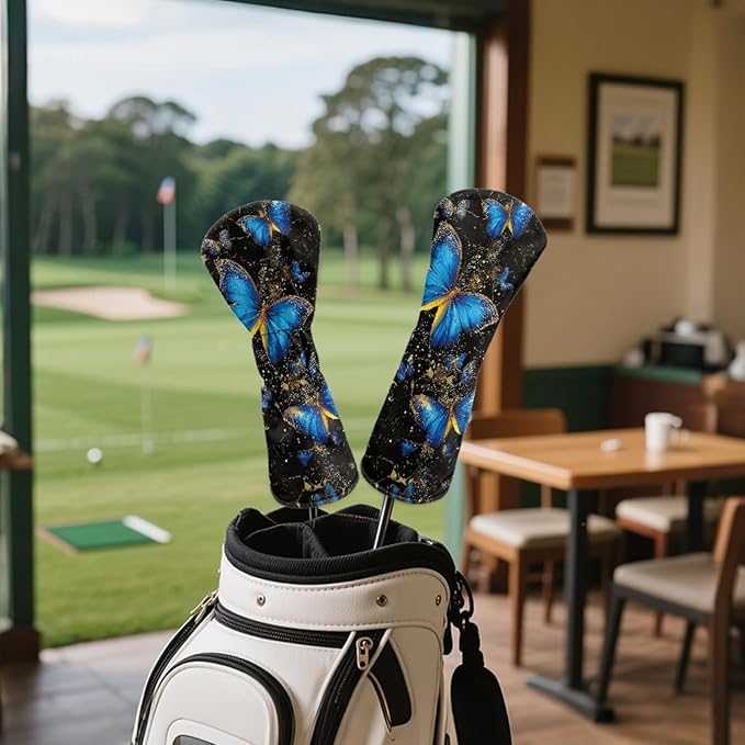 Golf Club Head Covers for Club Protective, Waterproof PU Leather Driver Fairway Wood Hybrid Head Cover