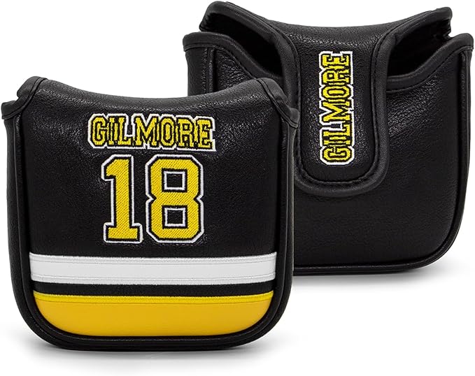 Golf Headcovers Happy Gilmore Golf Club Head Covers Advanced Embroidery Premium Leather Driver Headcover Fairway Wood Covers Hybrid Head Covers, Golf Mallet Blade Putter Cover