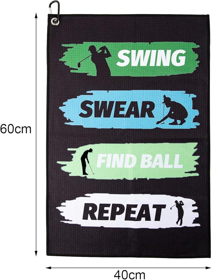 Golf Towel,Printed Golf Towels for Golf Bags with Clip,Golf Accessories Funny Golf Gifts for Men Golfers,Husband Boyfriend Dad,Birthday Gifts for Golf Fan-I Use This Towel to Wash My Balls (Golf#3)
