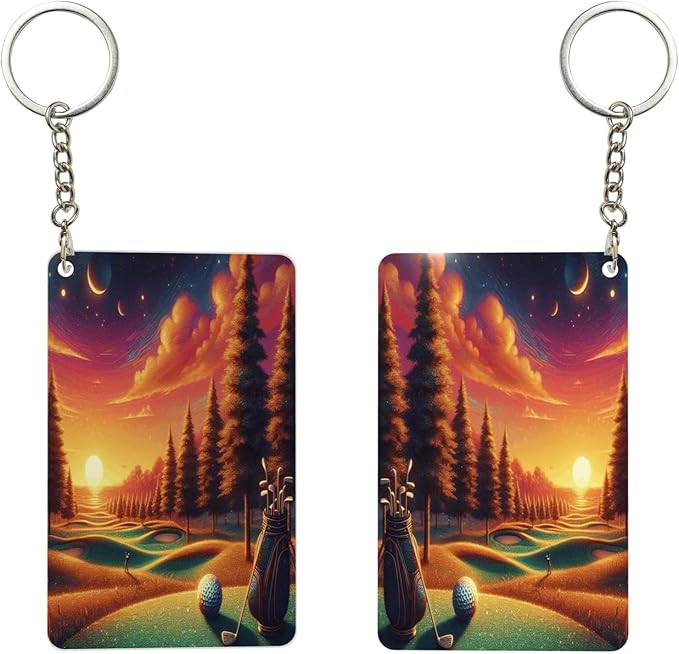 Keychain - Rectangular Acrylic Keychain Daily Key Ring Car Key Fob Holder 2X3 Inch