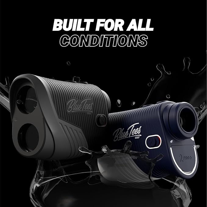 Blue Tees Golf - Series 2 Pro Plus + Laser Rangefinder with Slope Switch - 800 Yards Range, Slope Measurement, Flag Lock with Pulse Vibration, 6X Magnification