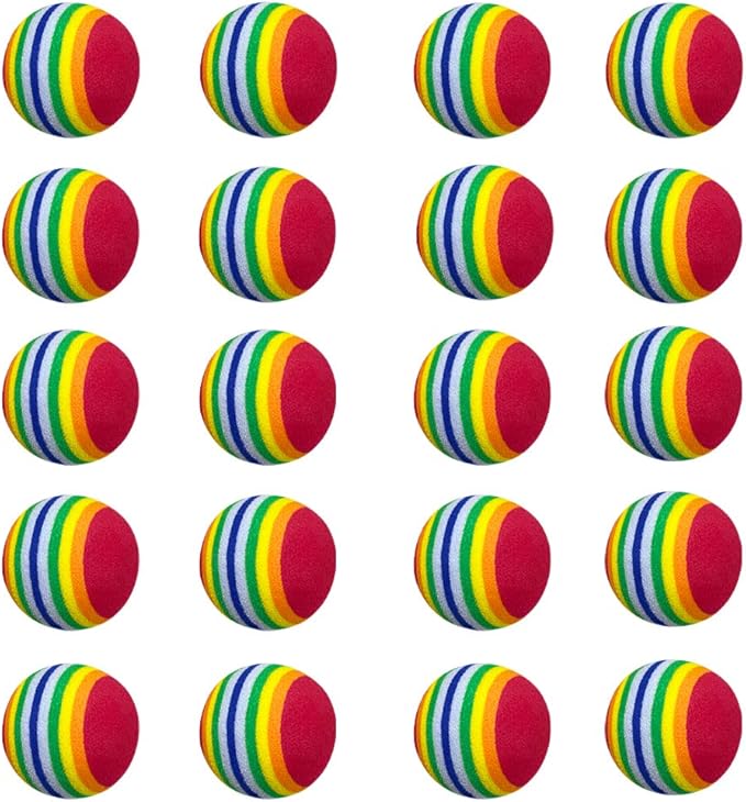 Scott Edward Air Golf Practice Balls, Bright Multicolor and Lightweight Sponge Ball, 20 Pieces, Golf Training Indoor and Outdoor, for Backyard Hitting Mat, Soft for Children, Pets