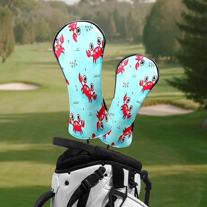 Premium Leather Golf Club Headcovers,Mango Pattern Fits Driver Hybrid Fairway 3/5 Wood,with Scratch-Resistant Lining, Gift for Men and Women