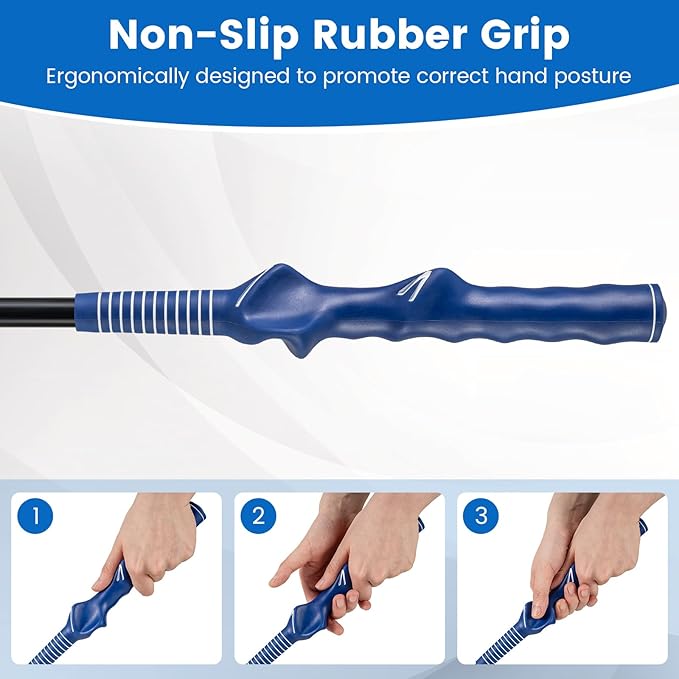 Tangkula Golf Swing Trainer, Click Stick Swing Training Aid for Speed, Flexibility, Balance, Tempo & Strength, Golf Swing Rhythm Correction with Click Sound, Weight Golf Warm-up Practice Tool