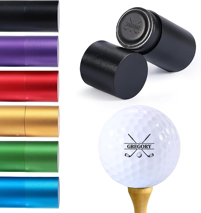 Personalized Golf Ball Stamp, Fast-Dry & Waterproof Ink Golf Ball Marker Stamp, Custom Self-Inking Golf Ball Marking Tool Gift for Men Golfers Dad