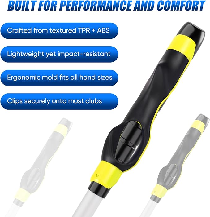 Golf Grip Trainer for Right & Left Hand, Swing Training Aid for Correct Hand Position, Anti-Slip Golf Grip Attachment, Muscle Memory Golf Practice Tool for Beginners & Pros