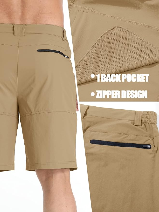 TACVASEN Men's Summer Outdoor Shorts Quick Dry Cargo Casual Work Hiking Shorts (NO Belt)
