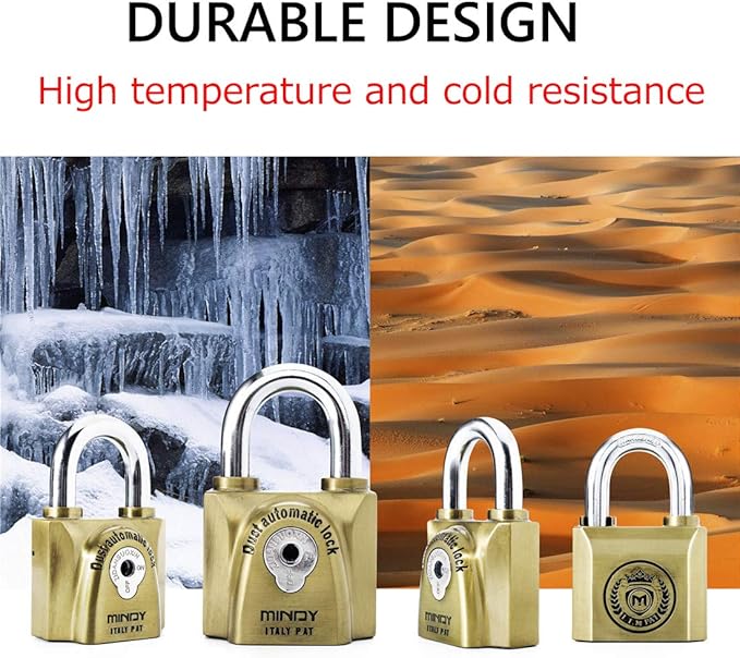Mindy 60mm Heavy Duty Waterproof Keyed Padlock with 4 Keys