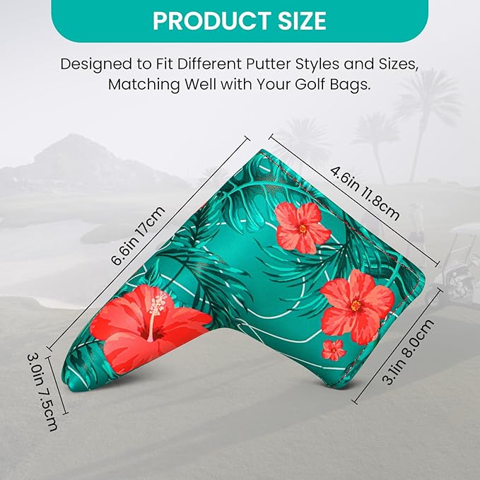 FINGER TEN Golf Blade Putter Cover Premium Synthetic Leather Stylish Design, Universal Headcover Waterproof Protection, Durable Headcovers Covers Fit Most Blade Putters for Men Women