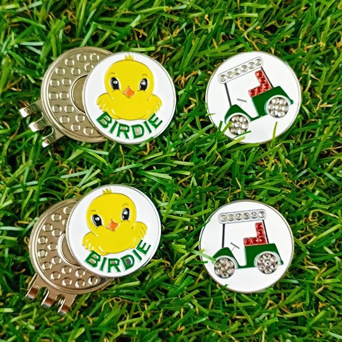 Golf Ball Markers with Hat Clips Value Sets for Men Women Golfer, Removable Attaches Easily to Golf Cap Premium Gifts