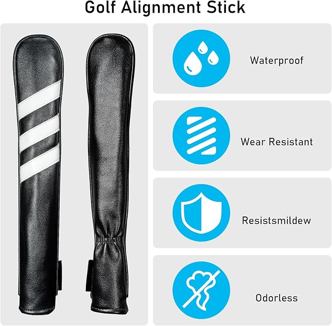 Golf Club Head Covers - 4pcs or 1pc Golf Accessories Club Covers Set for Woods and Driver Fairway Hybrids with Interchangeable Tags