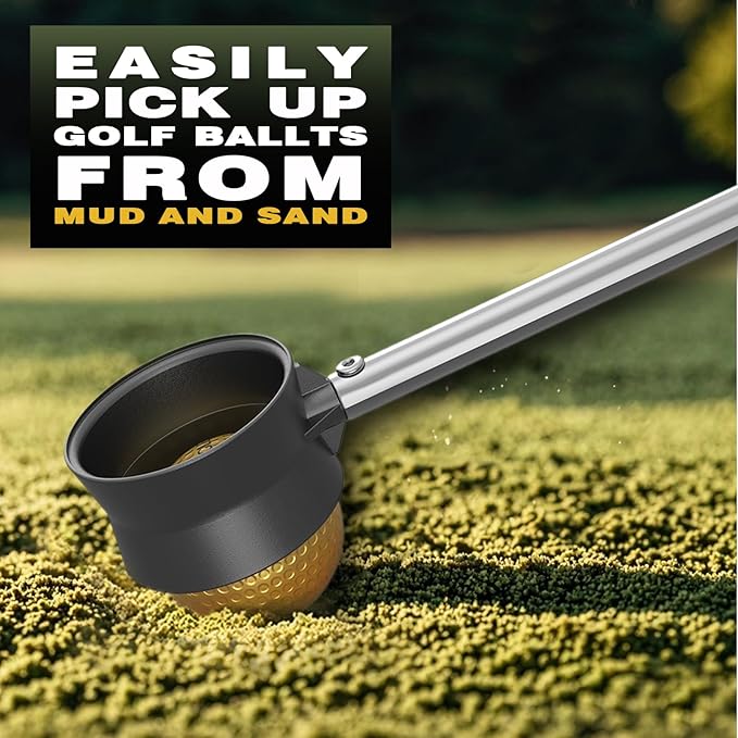Golf Ball Retriever Telescopic for Water, 12Ft/9Ft Two-Sided Golf Ball Grabber Stainless Steel Ball Retriever Tool Golf Ball Picker Golf Accessories
