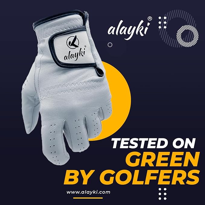 Birdie Premium Golf Glove for Left Hand - 100% Natural Sheep Leather - Superior Grip & Comfort - Lightweight, Breathable, Durable for Men & Women Golfers