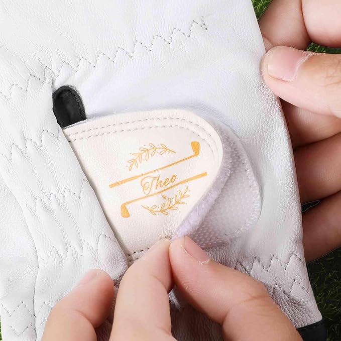 Mens Golf Gloves Left Hand Personalized Golf Elements Monogram Design Left Hand Glove with Name Golfer Accessories Club Competition Souvenir Birthday Gift for Golfer Dad Husband Boyfriend