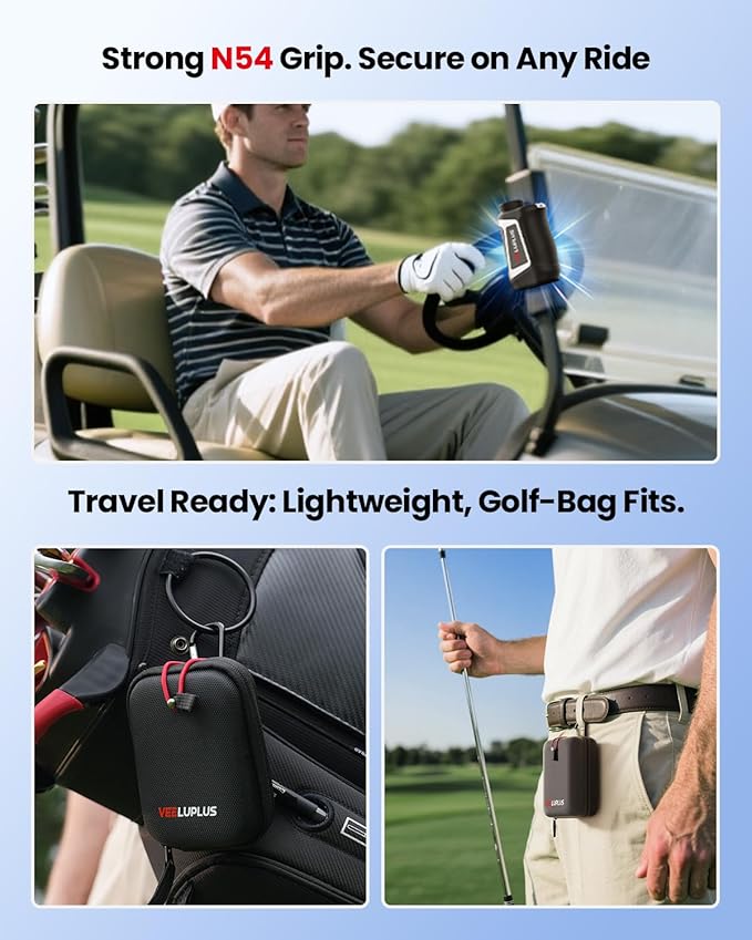 Golf Rangefinder with Slope, Golf- 660 Pro Rangefinder, Flag Pole Locking Vibration, 6X Magnification, Rechargeable, Golf Accessories Magnet Mount Rangefinders with LCD Clarity View