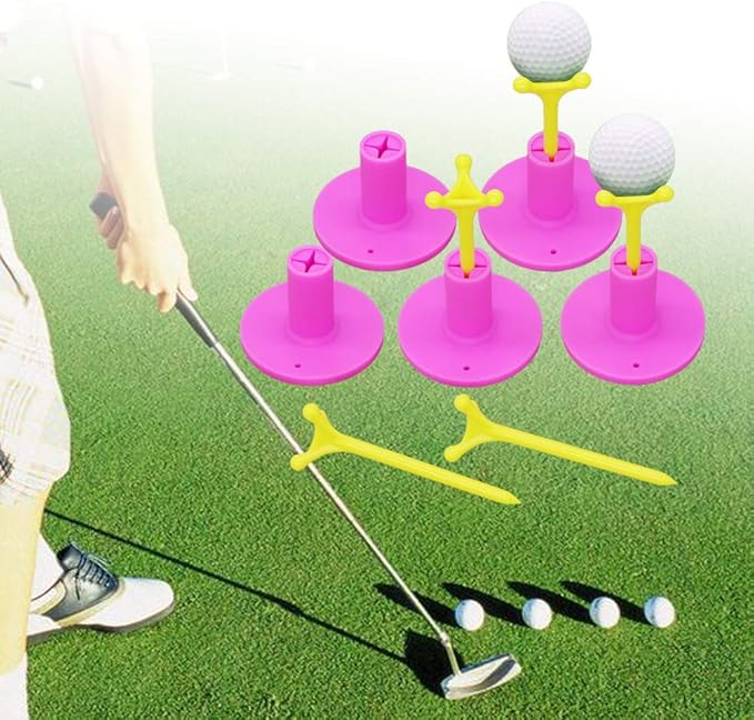 Golf Rubber Tee Holder Set for Golf Driving Range Tee Practice Tool Pack of 5