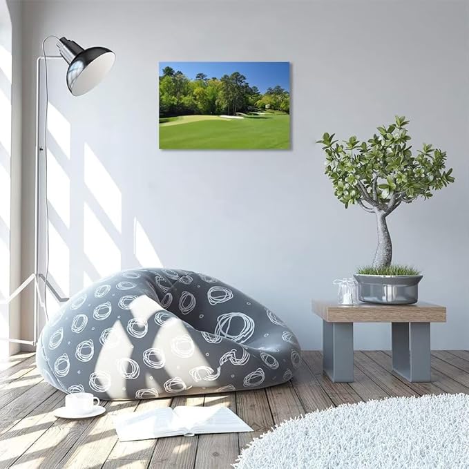Augusta National Golf Club 11th Hole Wall Art - Augusta Golf Course Wall Art for Living Room Bedroom Bathroom - Augusta Golf Course Picture Poster Canvas Prints Framed Ready to Hang(24''H x 36''W)