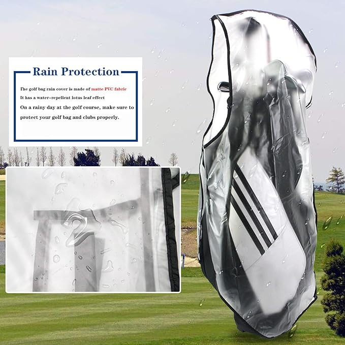 Transparent Golf Bag Rain Cover, Waterproof Rain Cover for Golf Bag