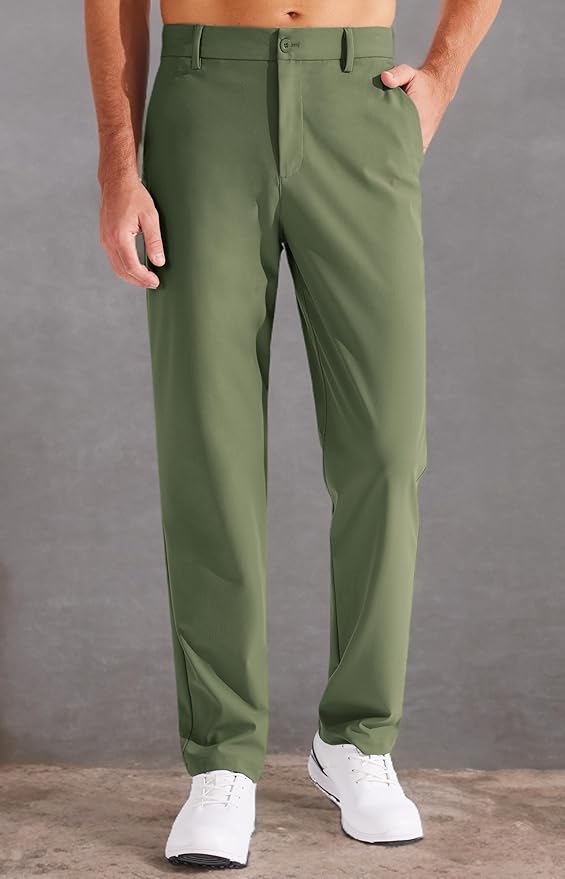 Libin Men's Golf Pants Classic Fit Flat Front Work Dress Pants 29" 31" 33" Stretch Casual Pants Lightweight with Pockets