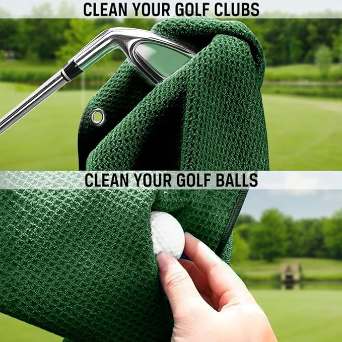 ERHACHAIJIA Yes I'd Have A Retirement Plan Embroidered Golf Towel with Clip. Funny Golf Accessories Gifts for Men Women Golfer Grandma Grandpa Mom Dad, Retirement (Green)
