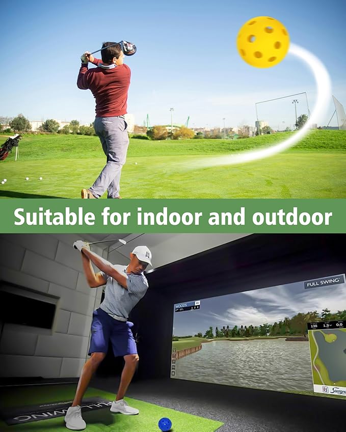 35 Pack Practice Golf Balls Limited Flight Plastic Golf Balls 42mm Practice Golf Balls for Backyard Golf Training Balls for Swing Practice, Airflow Hollow (Multiple Colors)