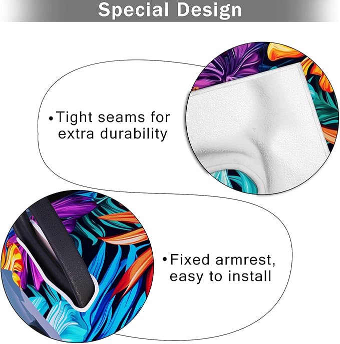 AQQA Golf Cart Seat Covers, Tropical Palm Leaf-Boho-Marble Microfiber Golf Cart Seat Blanket, Golf Blanket, Golf Accessories, Golf Cart Seat Towel Fits All 2-Seat Golf Carts, 55"x 32"