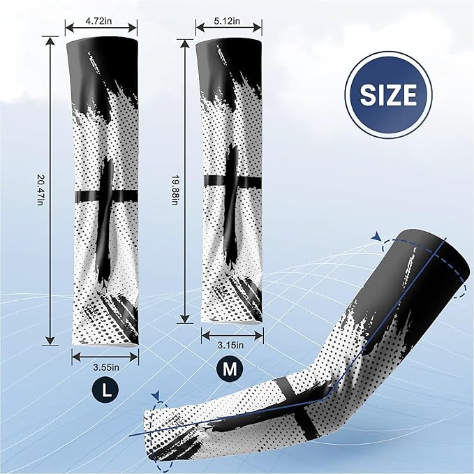 Cooling Arm Cover For Men & Women - Uv Sun Protection Arm Sleeves For Driving Golfing Fishing Cycling Hiking (L)