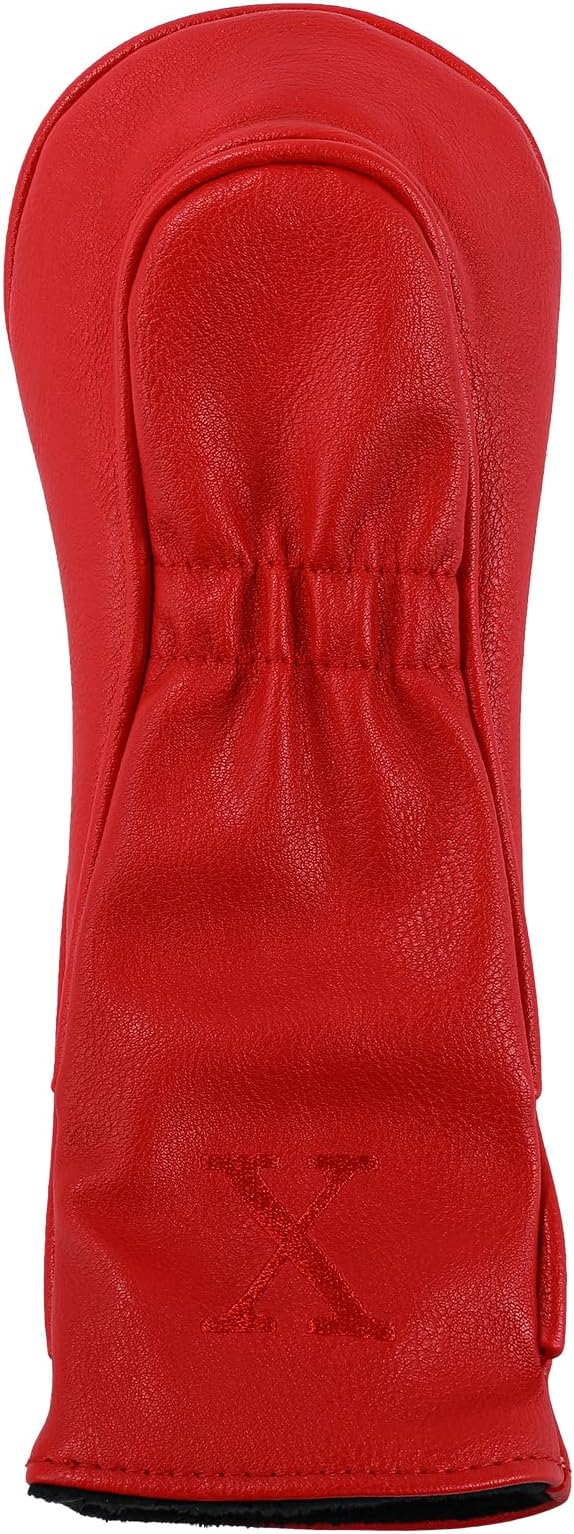 Golf Club Covers, Leather Driver Headcover, Fairway Wood, 3 Wood, Hybrid, Fits Mallet Blade Putter Head Covers, Alignment Stick Cover, Headcovers Set