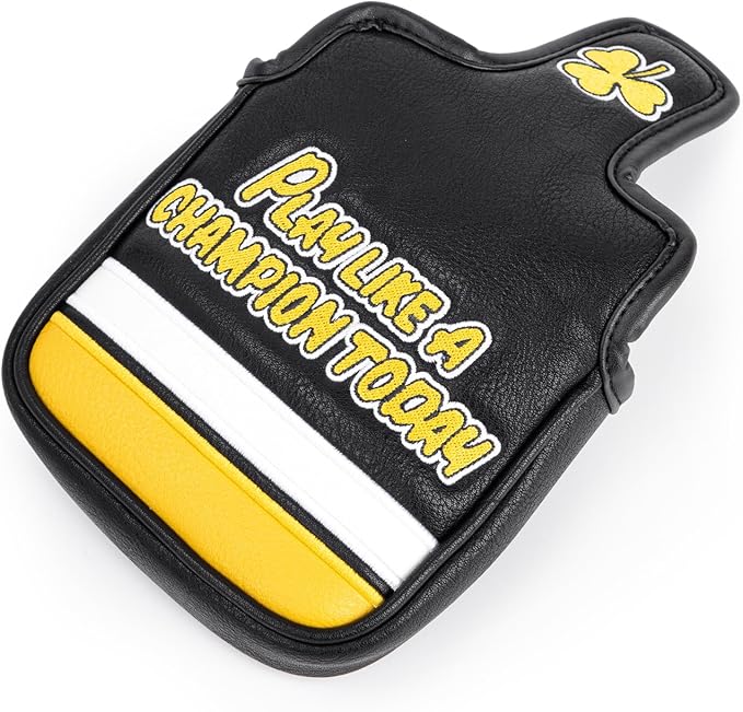 Golf Club Head Covers Premium Leather Golf Driver Fairway(FW) Wood Hybrid(UT) Covers with Number Tags, Golf Mallet Putter Cover Play Like A Champion