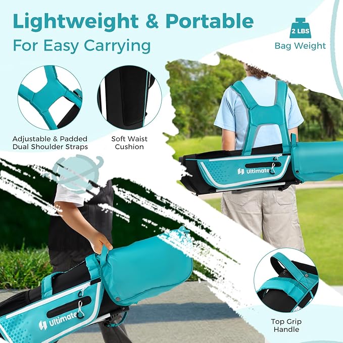 Goplus Junior Complete Golf Club Set for Kids, Right Hand Golf Clubs with Stand Bag, Rain Hood, Golf Practice Set for Ages 5-7,8-10,11-13 Boys Girls
