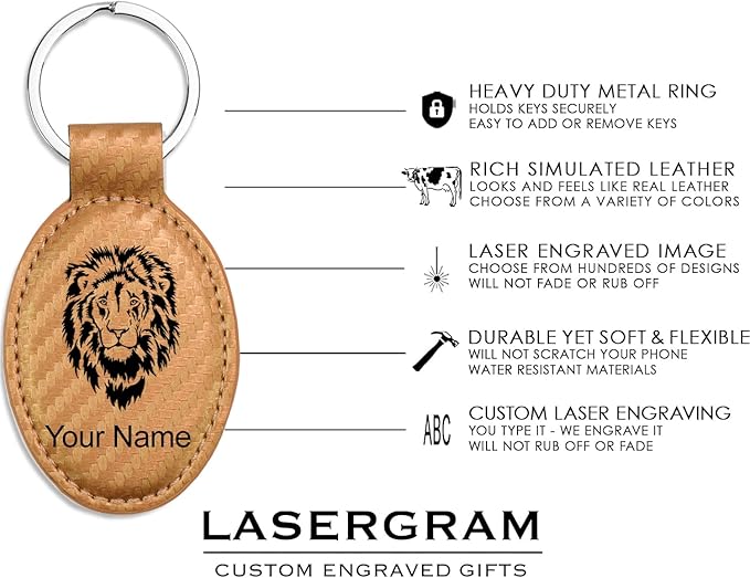 LaserGram Oval Keychain, Sunflowers, Personalized Engraving Included