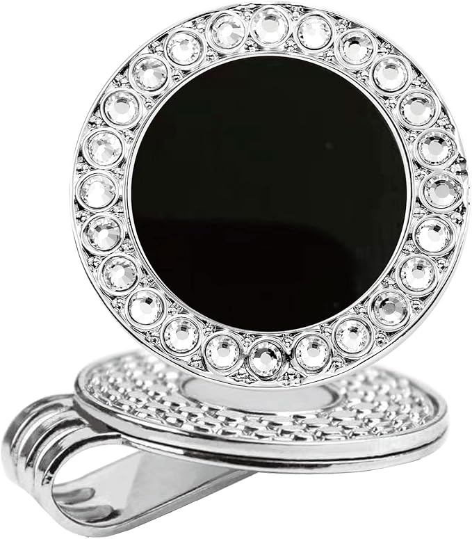 Golf Ball Marker Hat Clip with Pearl Crystal Ball Marker, Golf Accessories, Golf Gifts, Golf Ball Markers for Women