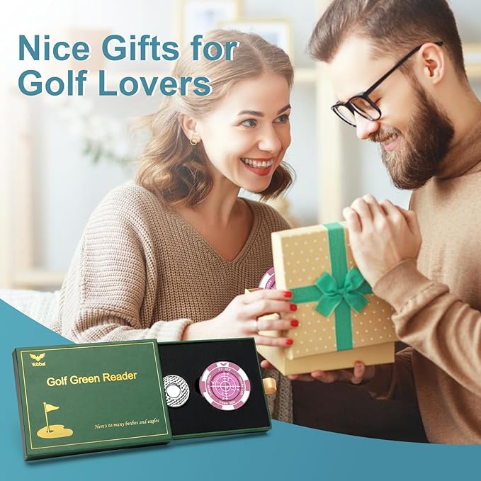 SlopeVision Pro Golf Green Reader with Hat Clip, Horizontal Bubble Level & Golf Ball Marker – High Precision Green Reading Aid, Ideal Golf Gift for Men & Women