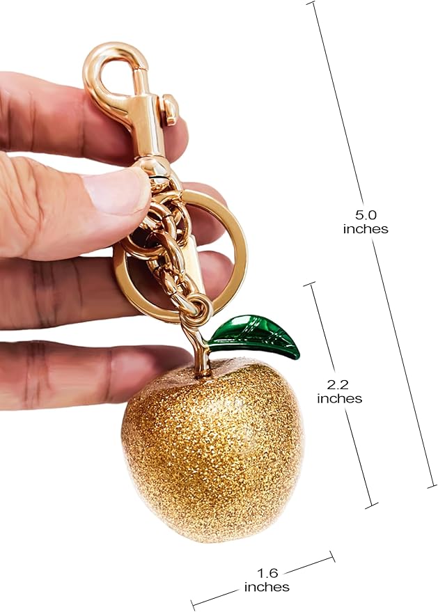 Cherry Bag Charm for Handbag, Big-Apple Strawberry Fruit Bag Charm Cherry Car Accessories KeyChain