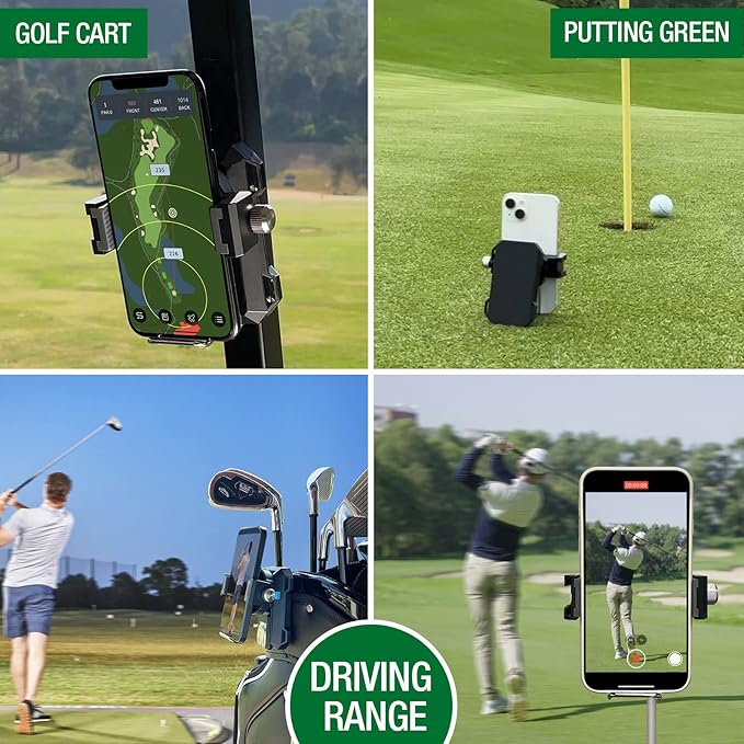Dprofy Magnetic Golf Phone Holder,Golf Analyzer Accessories with Bluetooth Wireless Remote, Record Golf Swing, Golf Putting Training Aids Works with Alignment Stick and Golf Bag