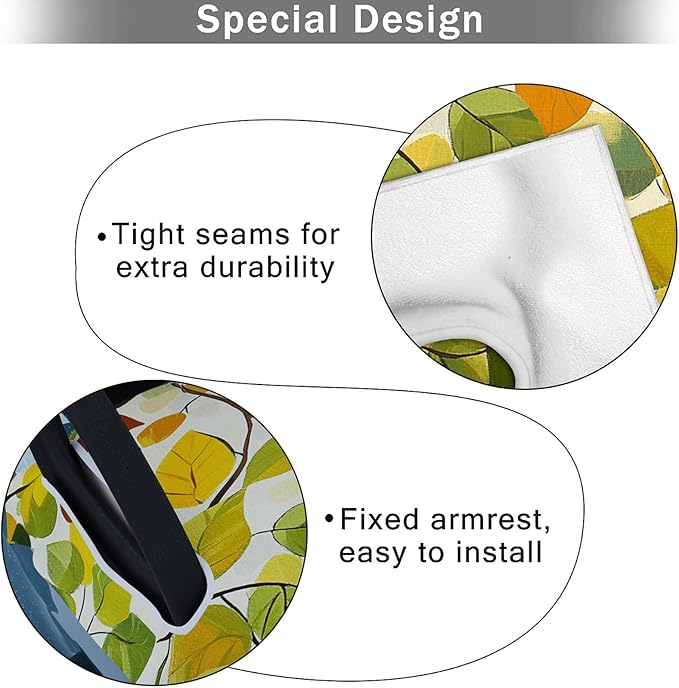 AQQA Golf Cart Seat Covers, Tropical Palm Leaf-Boho-Marble Microfiber Golf Cart Seat Blanket, Golf Blanket, Golf Accessories, Golf Cart Seat Towel Fits All 2-Seat Golf Carts, 55"x 32"