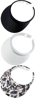 3 Pack Sports Sun Visor Hat Women Men Adjustable Clip On Visors Outdoor Golf Beach Cap